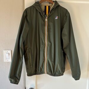 K.Way Jacques Plus Double Reversible Hooded Jacket Size XL Green